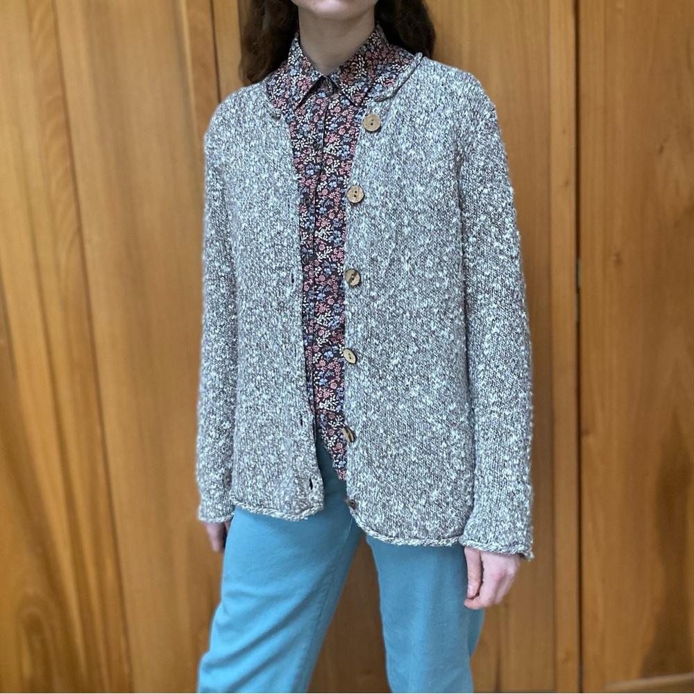 L.L. Bean Cardigan Sweater with Wood Buttons